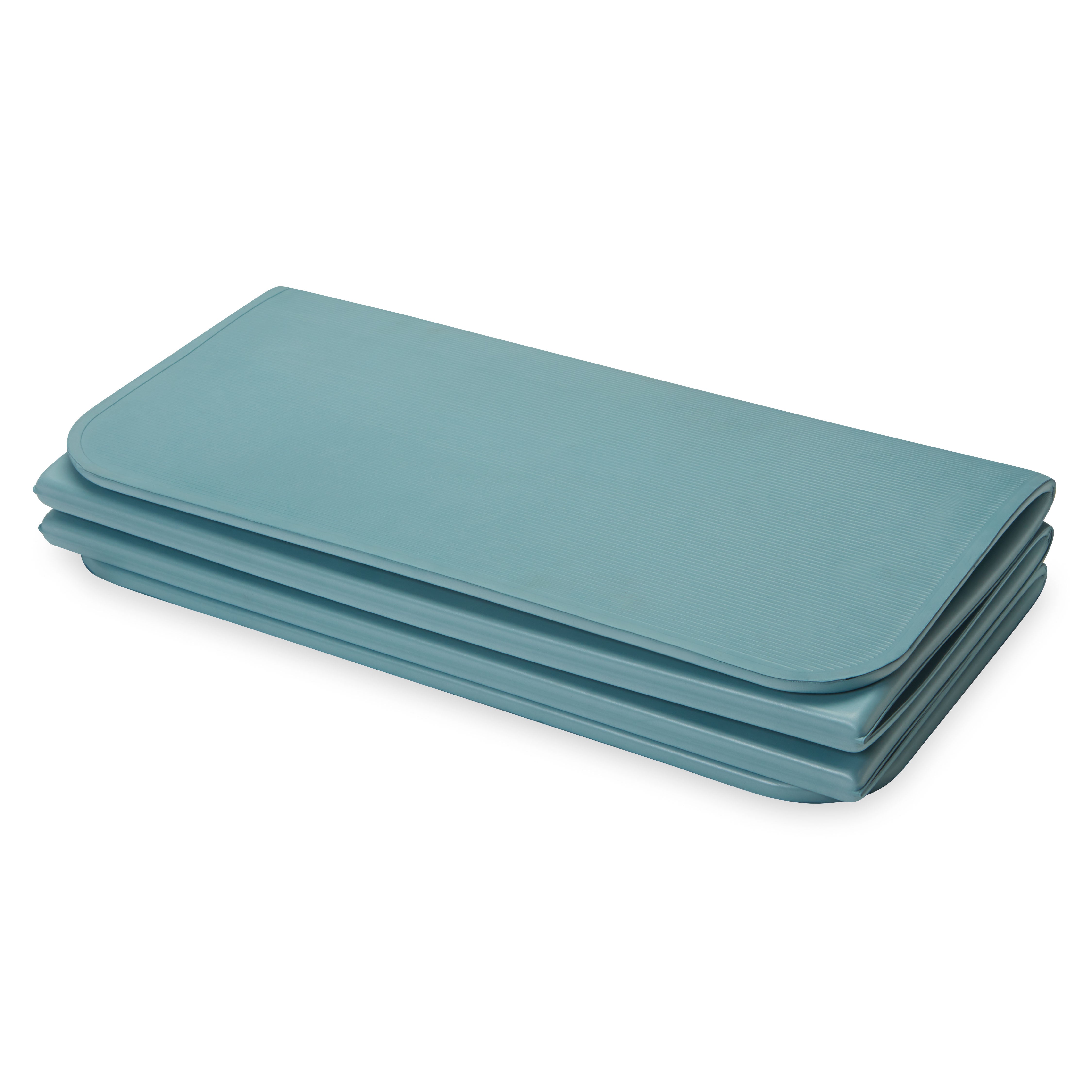 Gaiam Easy-Fold Fitness Mat Seafoam folded